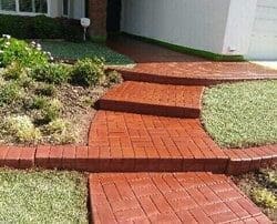 alt="Brick walkway restoration includes repairs, acid-wash, staining and sealing, San Diego California.