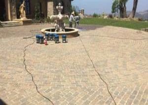 large driveway in la Jolla pavers cleaning and sealing