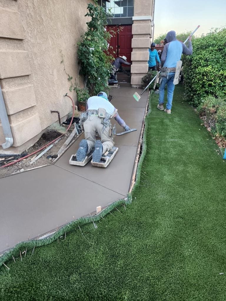 Walkway concrete installation