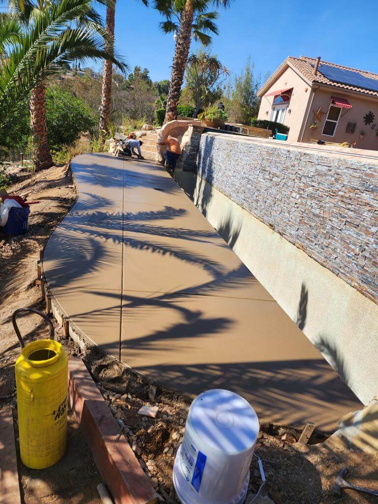 Back yard Concrete installation