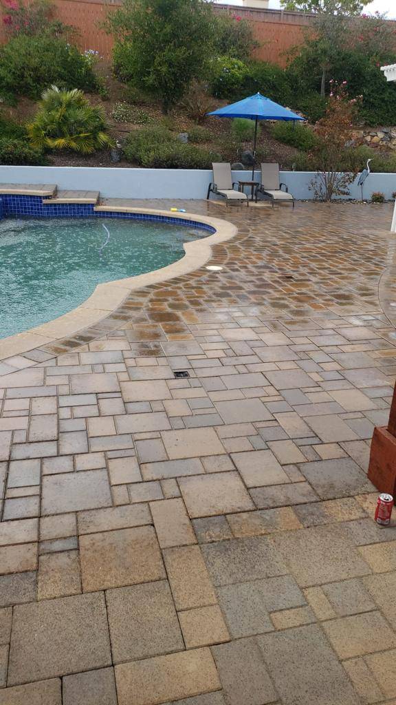 alt="pavers pool deck  installation and sealing"