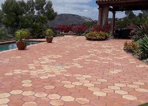 red Mexican tile pool deck