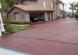 Stained concrete driveway - California Clean and Seal