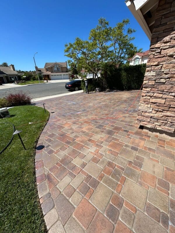 Location Carlsbad San Diego, pavers driveway restoration.